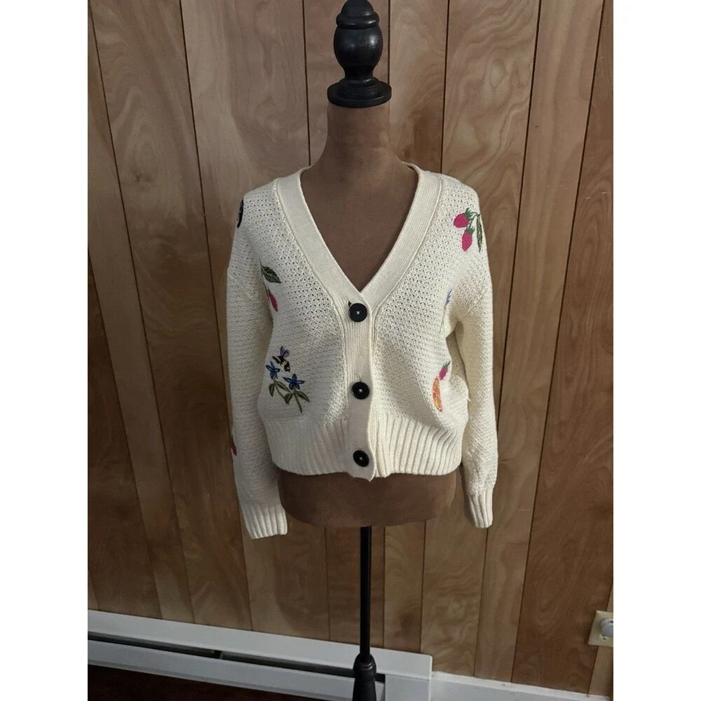 Anthropologie Scotch & Soda Fruit Cardigan Sweater Womens Size XS Button Front‎